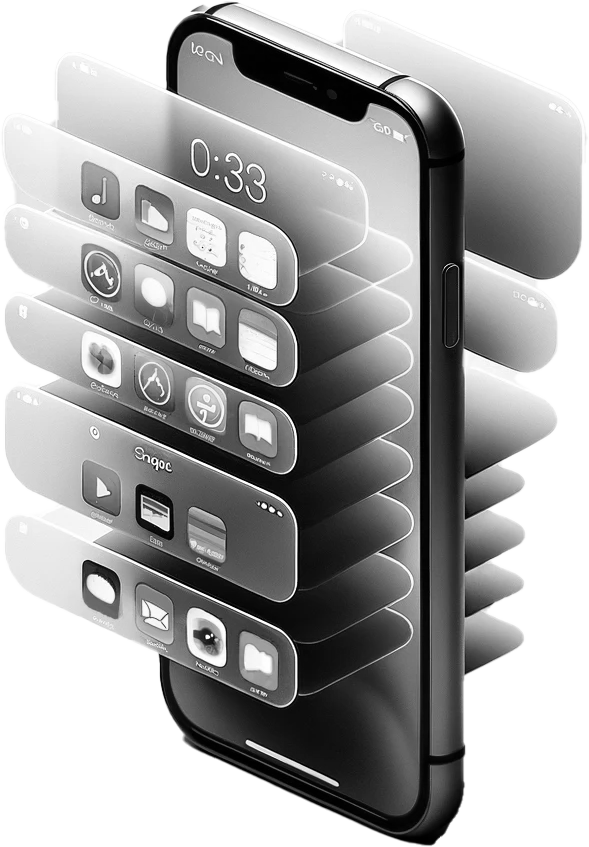 Een telefoon mockup dat app ontwikkeling symboliseert